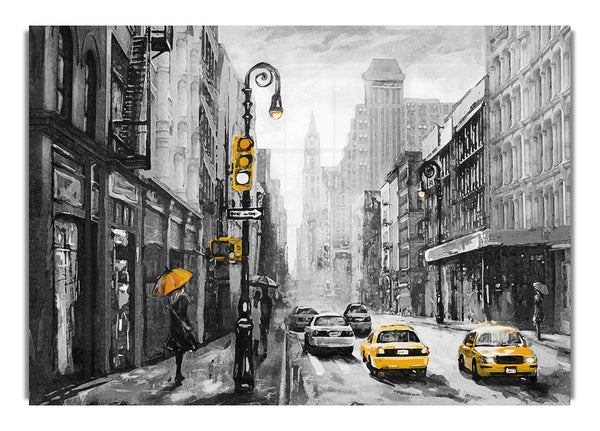 Yellow Cabs In The Streets Of NYC