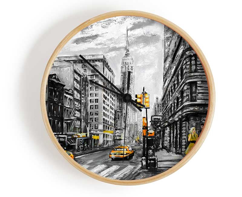 Romantic Walk In The Big Yellow City Clock - Wallart-Direct UK