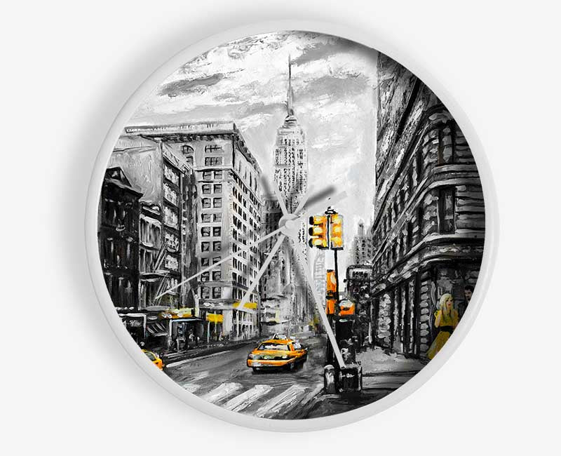 Romantic Walk In The Big Yellow City Clock - Wallart-Direct UK