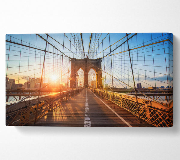 Sunset Through Brooklyn Bridge