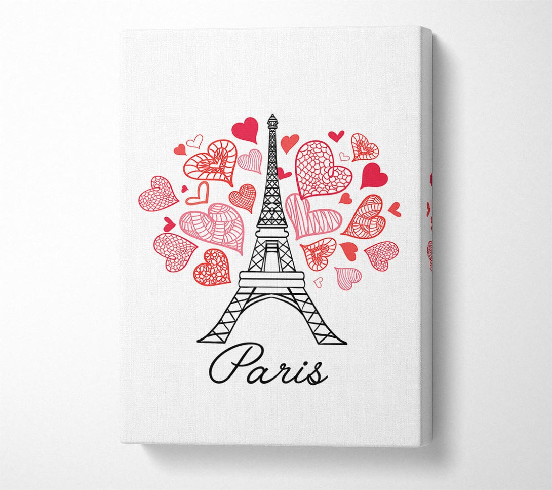 Picture of Eiffel Tower Love 2 Canvas Print Wall Art