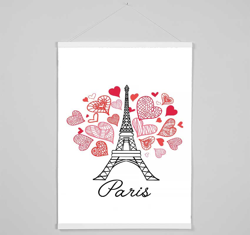 Eiffel Tower Love 2 Hanging Poster - Wallart-Direct UK