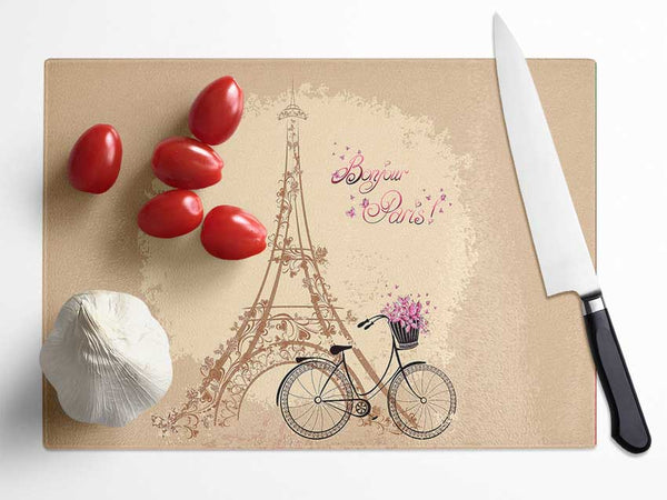 Eiffel Tower Retro 4 Glass Chopping Board