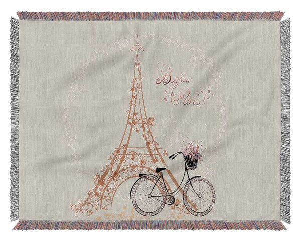 Eiffel Tower Retro 4 Woven Blanket