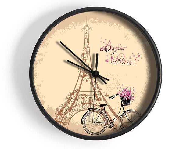 Eiffel Tower Retro 4 Clock - Wallart-Direct UK