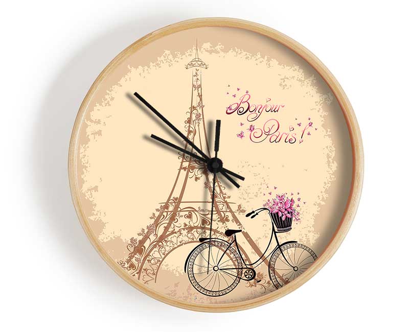 Eiffel Tower Retro 4 Clock - Wallart-Direct UK