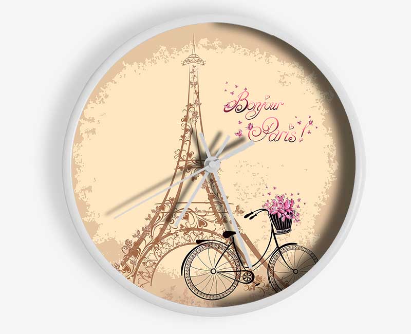 Eiffel Tower Retro 4 Clock - Wallart-Direct UK