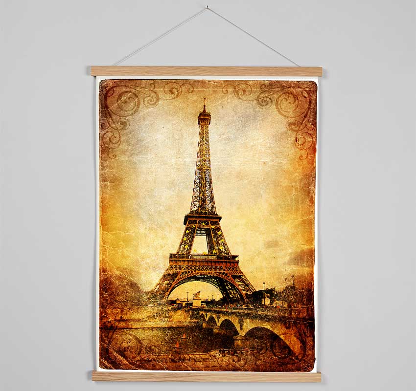 Eiffel Tower Retro 2 Hanging Poster - Wallart-Direct UK