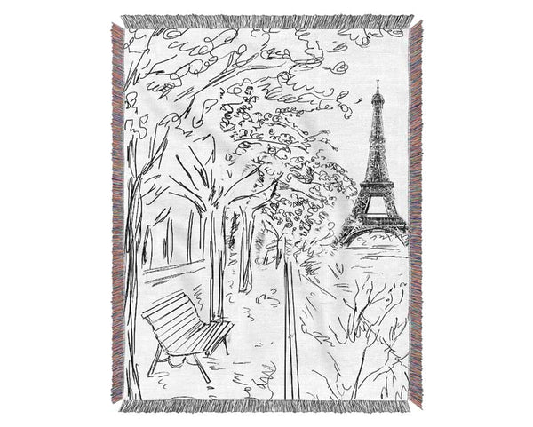 Eiffel Tower Streets 6 Woven Blanket