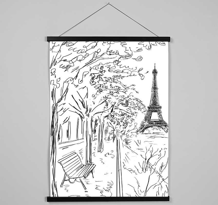 Eiffel Tower Streets 6 Hanging Poster - Wallart-Direct UK