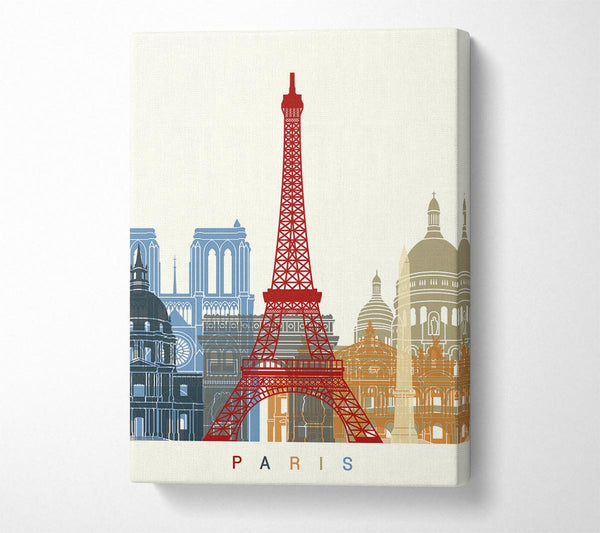 Picture of Eiffel Tower Retro 1 Canvas Print Wall Art