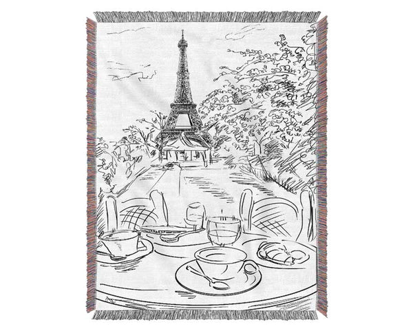 Eiffel Tower Streets 5 Woven Blanket