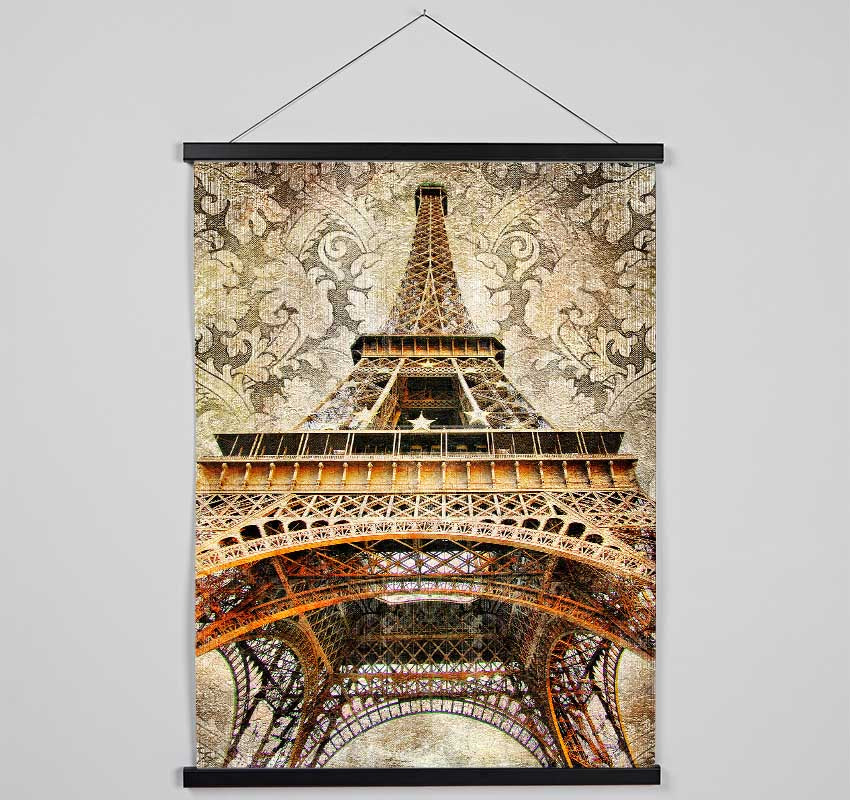 Eiffel Tower Retro 3 Hanging Poster - Wallart-Direct UK