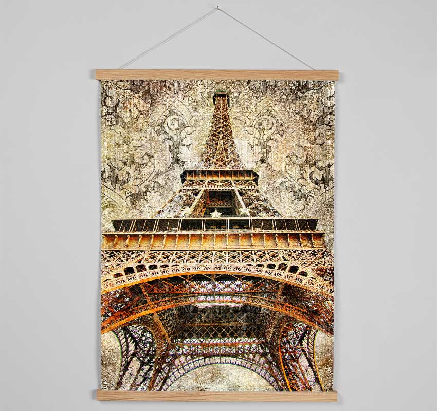 Eiffel Tower Retro 3 Hanging Poster - Wallart-Direct UK