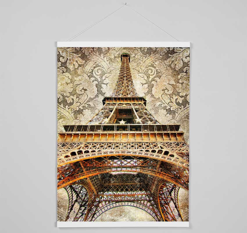 Eiffel Tower Retro 3 Hanging Poster - Wallart-Direct UK