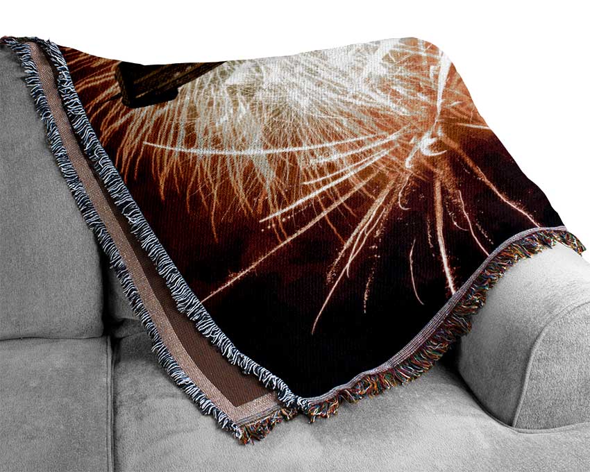 Eiffel Tower Fireworks 1 Woven Blanket