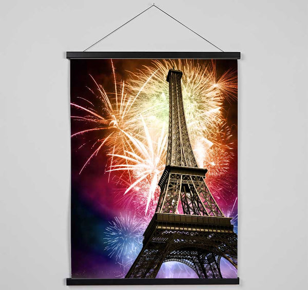 Eiffel Tower Fireworks 1 Hanging Poster - Wallart-Direct UK