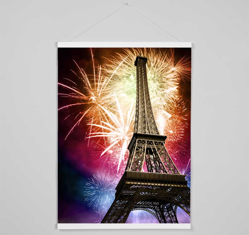 Eiffel Tower Fireworks 1 Hanging Poster - Wallart-Direct UK