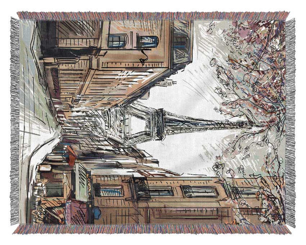 Eiffel Tower Streets 12 Woven Blanket