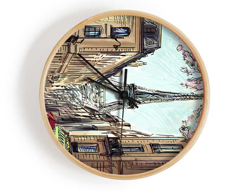 Eiffel Tower Streets 12 Clock - Wallart-Direct UK