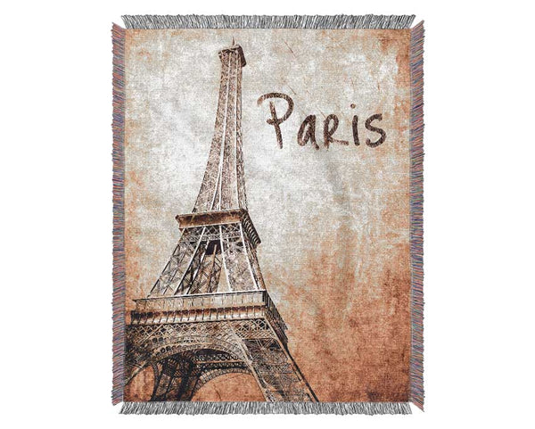 Eiffel Tower Retro 7 Woven Blanket