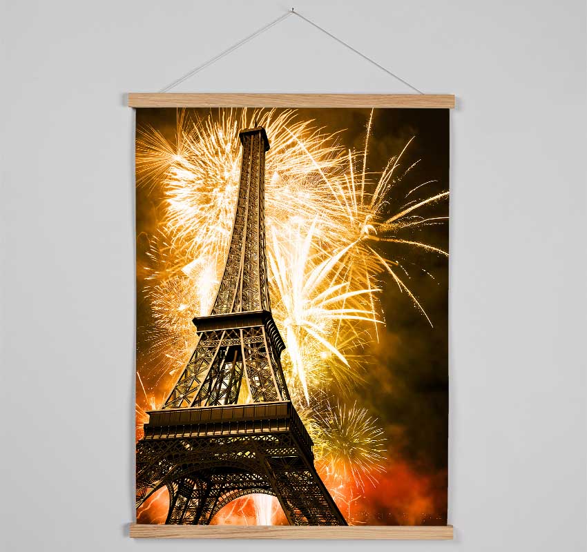 Eiffel Tower Fireworks 2 Hanging Poster - Wallart-Direct UK