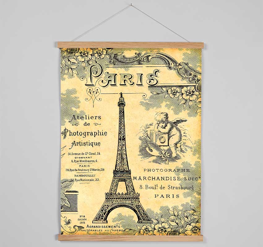 Eiffel Tower Retro 6 Hanging Poster - Wallart-Direct UK