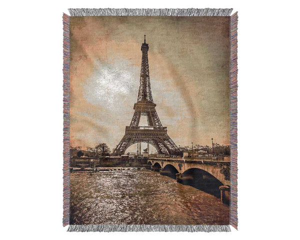 Eiffel Tower Retro 5 Woven Blanket