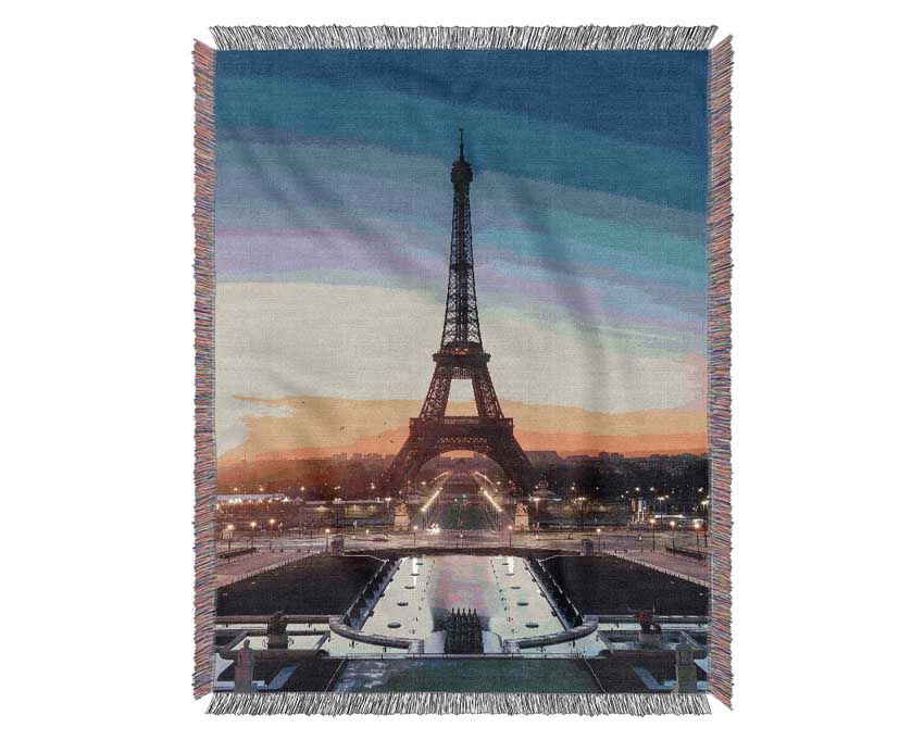 Eiffel Tower Sunset 6 Woven Blanket