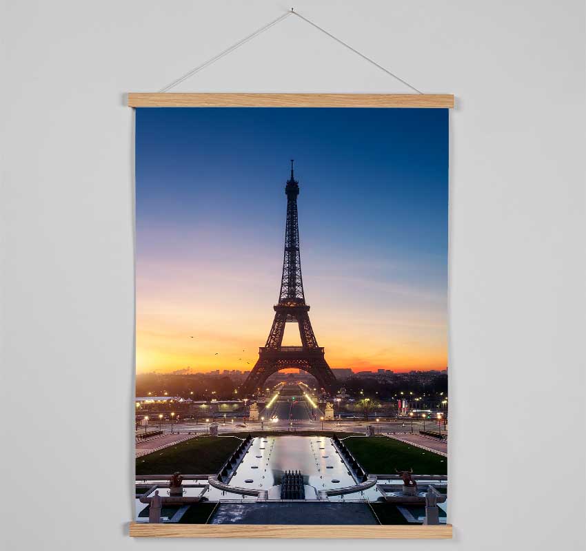 Eiffel Tower Sunset 6 Hanging Poster - Wallart-Direct UK