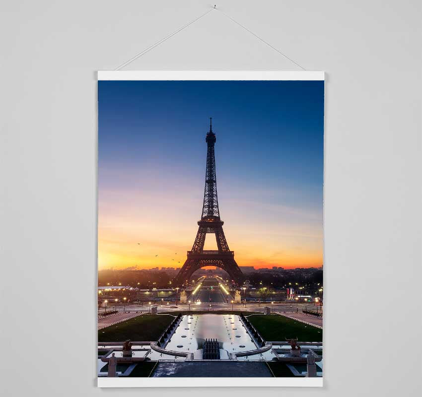 Eiffel Tower Sunset 6 Hanging Poster - Wallart-Direct UK