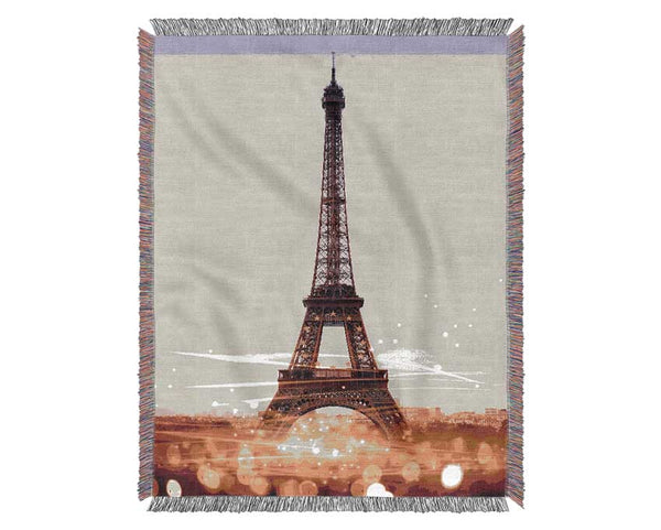 Eiffel Tower Sunset 4 Woven Blanket