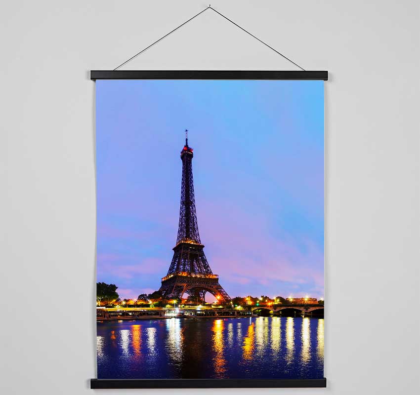 Eiffel Tower Dusk Hanging Poster - Wallart-Direct UK