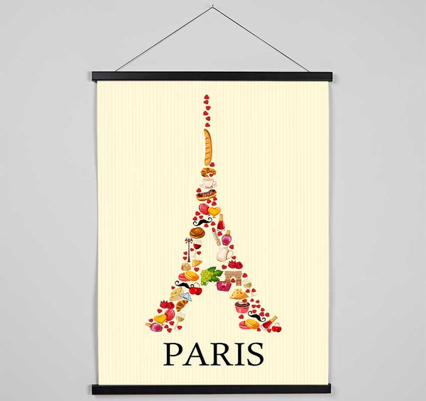 Eiffel Tower Delights Hanging Poster - Wallart-Direct UK