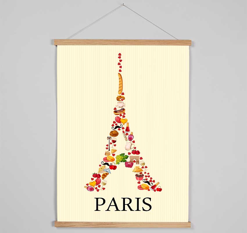 Eiffel Tower Delights Hanging Poster - Wallart-Direct UK