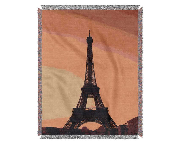 Eiffel Tower Sunset 2 Woven Blanket