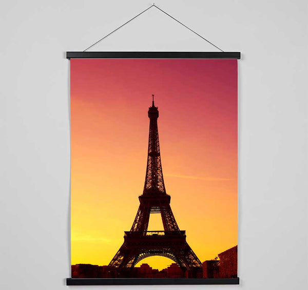 Eiffel Tower Sunset 2 Hanging Poster - Wallart-Direct UK