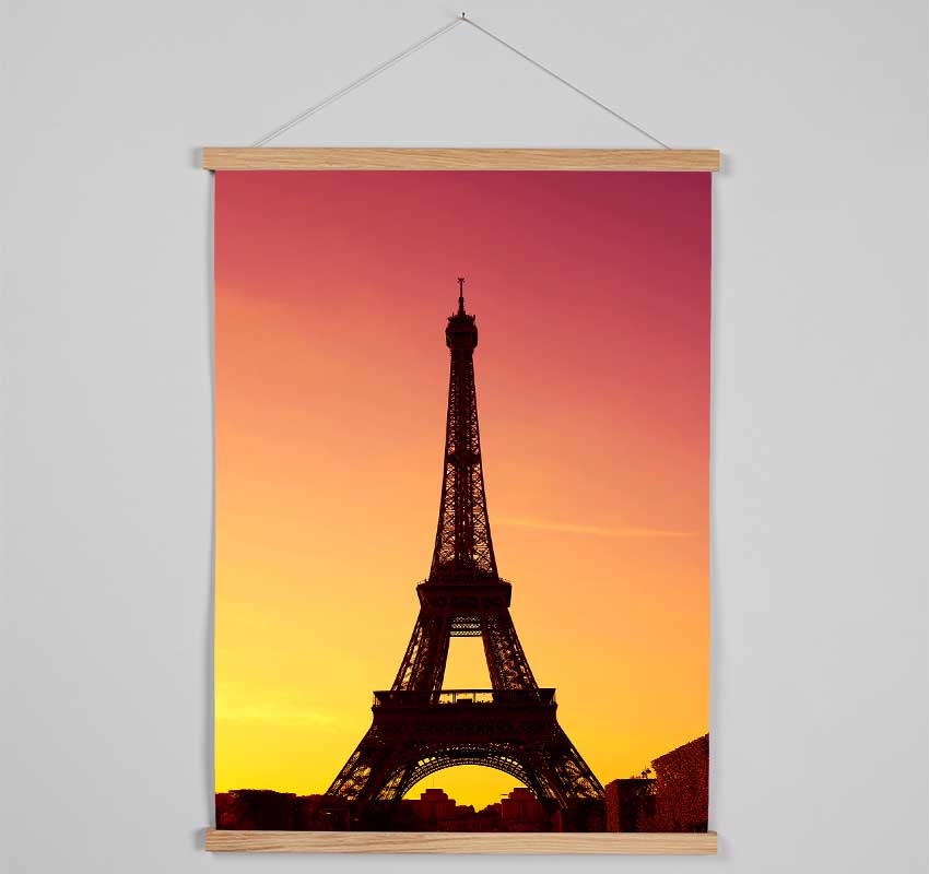 Eiffel Tower Sunset 2 Hanging Poster - Wallart-Direct UK