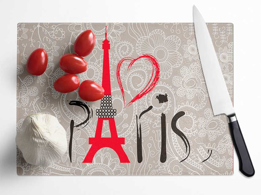 Eiffel Tower Chic 7 Glass Chopping Board