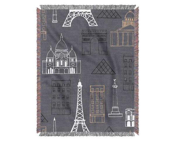 Eiffel Tower France 16 Woven Blanket