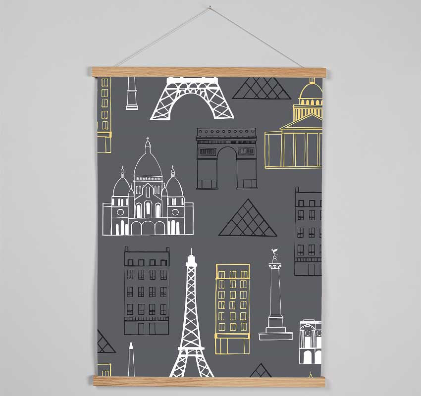 Eiffel Tower France 16 Hanging Poster - Wallart-Direct UK