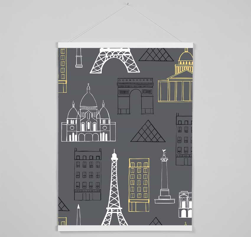 Eiffel Tower France 16 Hanging Poster - Wallart-Direct UK