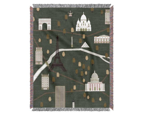 Eiffel Tower France 15 Woven Blanket