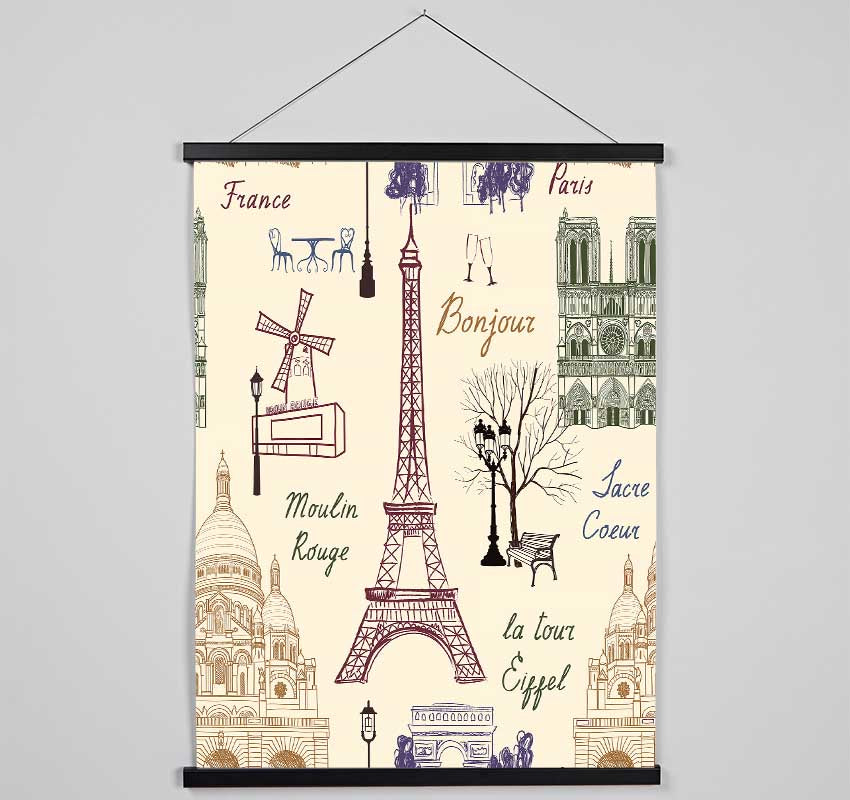 Eiffel Tower France 1 Hanging Poster - Wallart-Direct UK