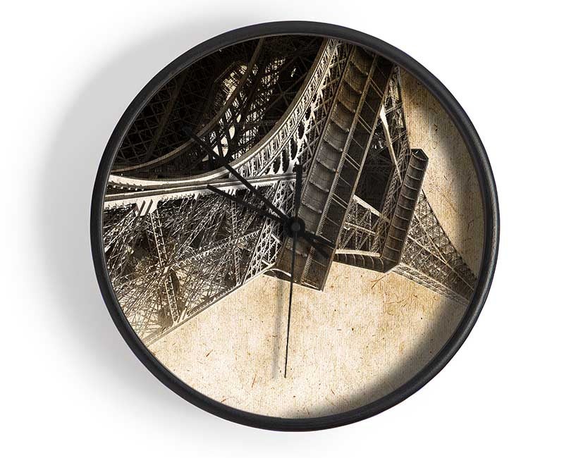 Eiffel Tower Retro 10 Clock - Wallart-Direct UK