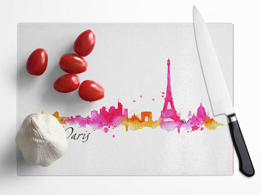 Eiffel Tower France 3 Glass Chopping Board