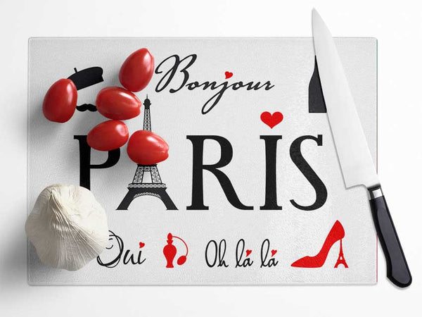 Eiffel Tower France 9 Glass Chopping Board