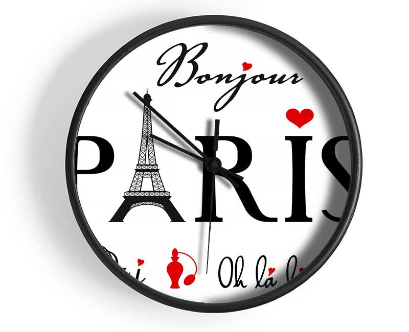 Eiffel Tower France 9 Clock - Wallart-Direct UK