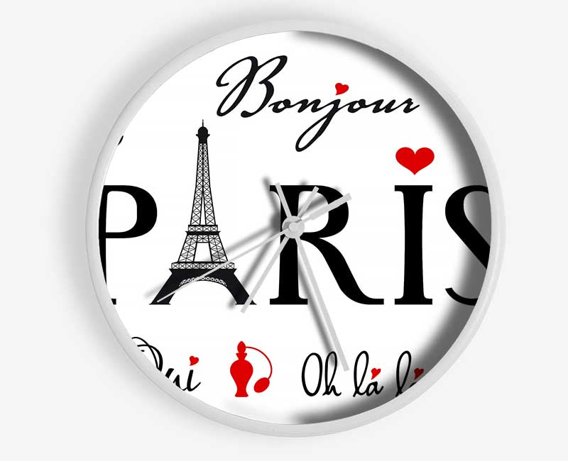 Eiffel Tower France 9 Clock - Wallart-Direct UK