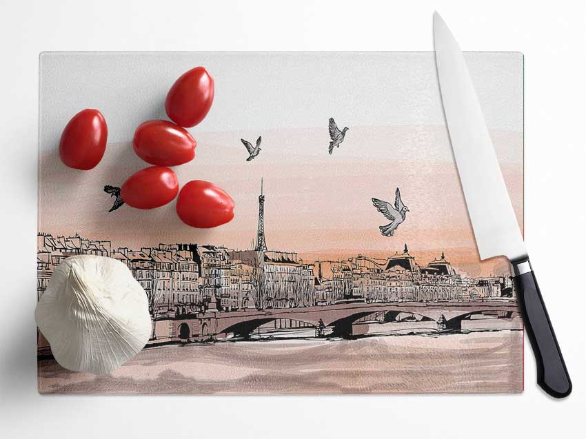 Eiffel Tower France 10 Glass Chopping Board